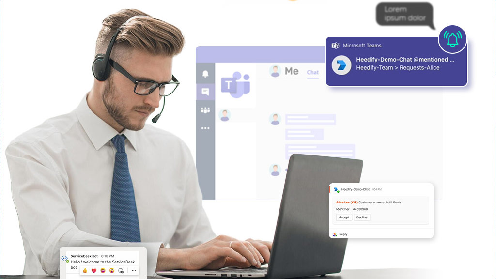 Intégration omnicanale chat et voix dans un centre de contact Teams